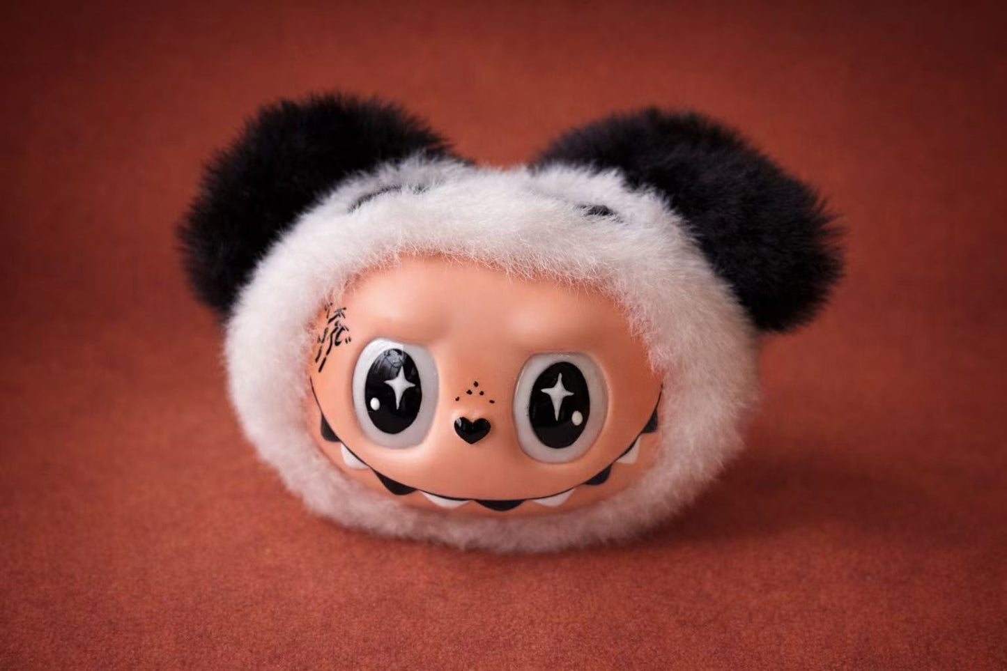 Plush Handmade Monster Plush Head Keychain Bag Charm, Cute Furry Face Charm