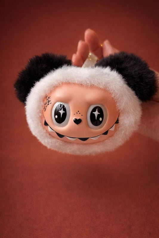 Plush Handmade Monster Plush Head Keychain Bag Charm, Cute Furry Face Charm